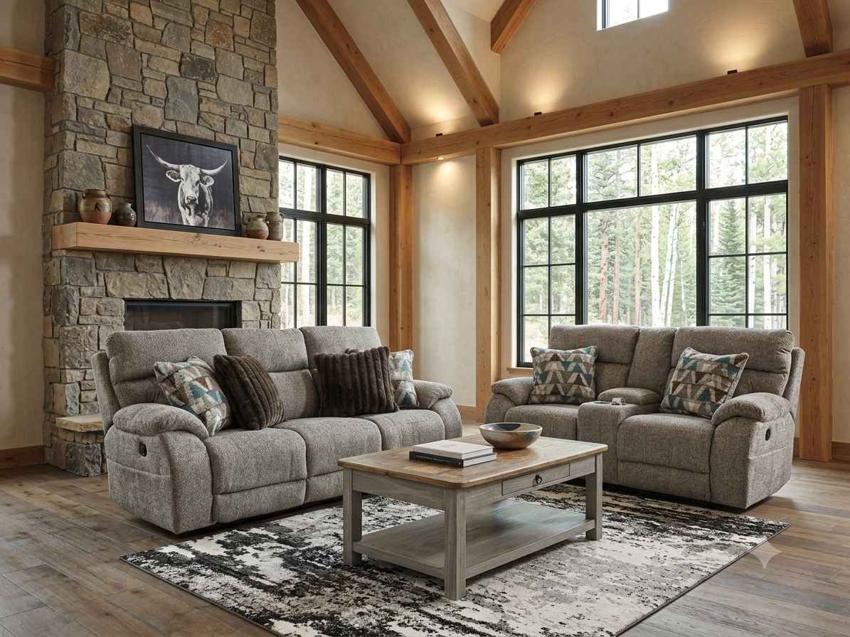 393 FI-CNJ Power Reclining Sofa and Loveseat with Heat/Massage/Lumbar