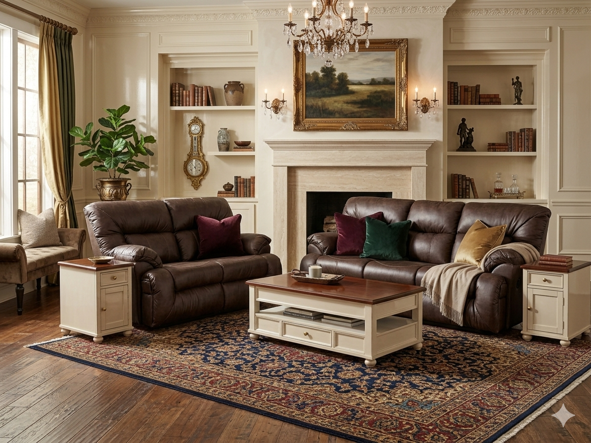 875 FI-F Reclining Sofa & Rocking Loveseat