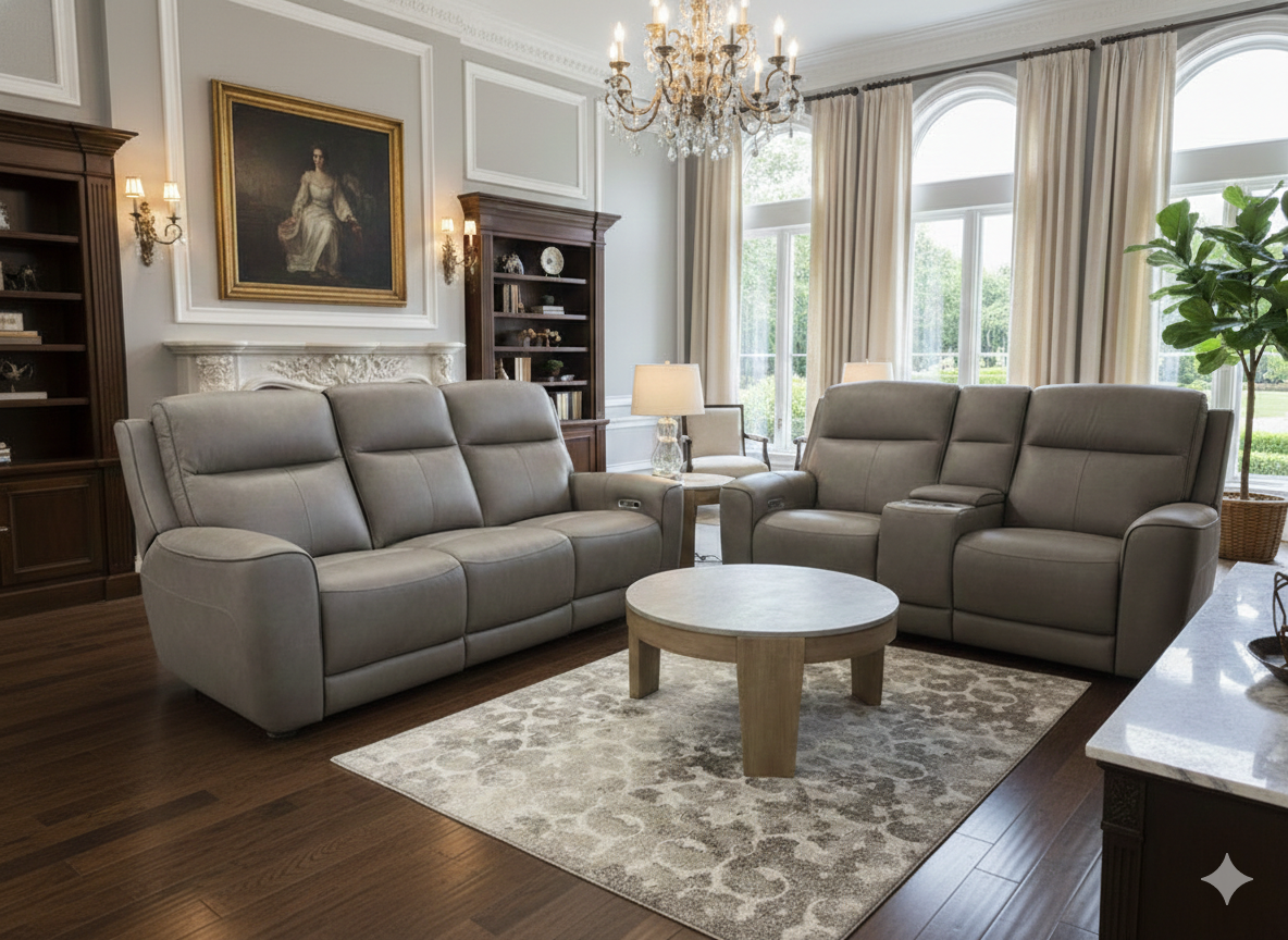 PCU210 FI-A Zero Gravity Leather Sofa & Loveseat W/Heat & Air Massage