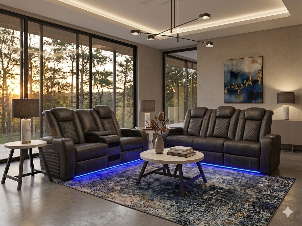 477 FI-A Powered Sofa & Loveseat W/Wireless Audio And Charging
