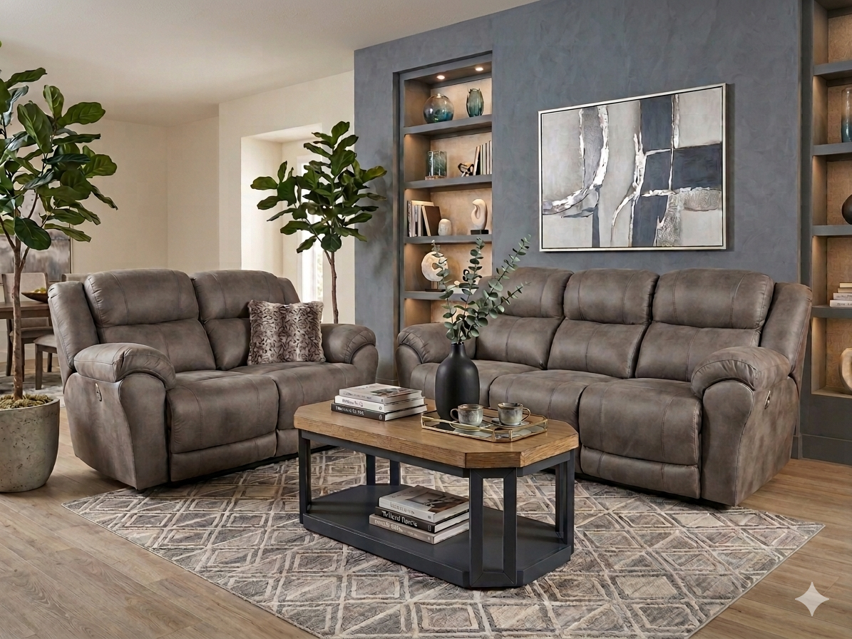 717 FI-F Power Reclining Sofa and Loveseat