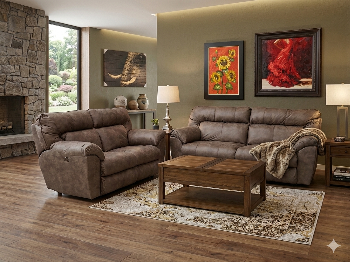 376 FI-CnJ Powered Reclining Sofa and Loveseat