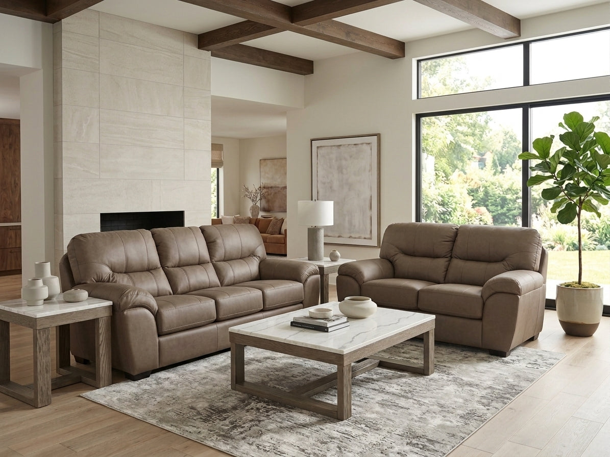 3564 FI-CnJ Sofa and Loveseat with Performance Fabric