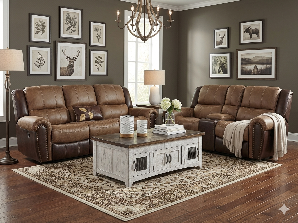 XW0618 FI-CHM Sofa and Glider Loveseat