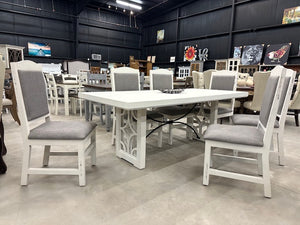 Tosky FI-M Trestle Table and Six Chairs