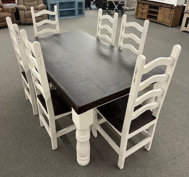 MES183 72In Big Leg Table L/White