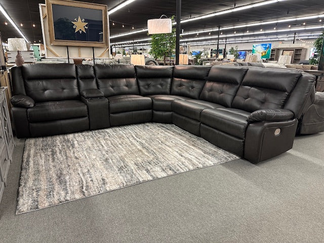 U544 FI-A 6Pc Leather Reclining Sectional