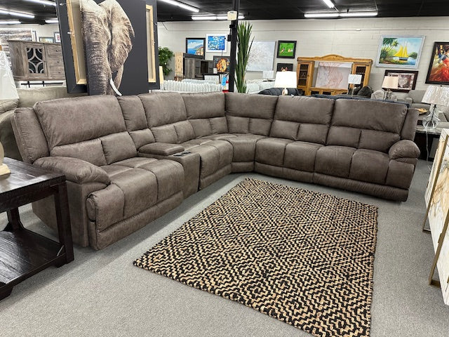 81886 FI-CHM 6pc Sectional W/3 Powered Recliners