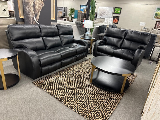 557 FI-CNJ Italian Leather Lay Flat Sofa & Loveseat W/Adjustable Headrest