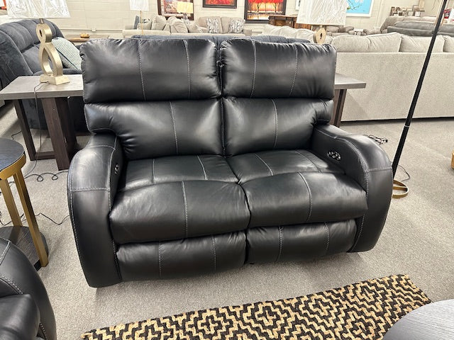 557 FI-CNJ Italian Leather Lay Flat Sofa & Loveseat W/Adjustable Headrest