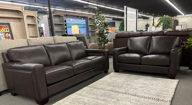 8469 FI-HY Leather Sofa and Loveseat