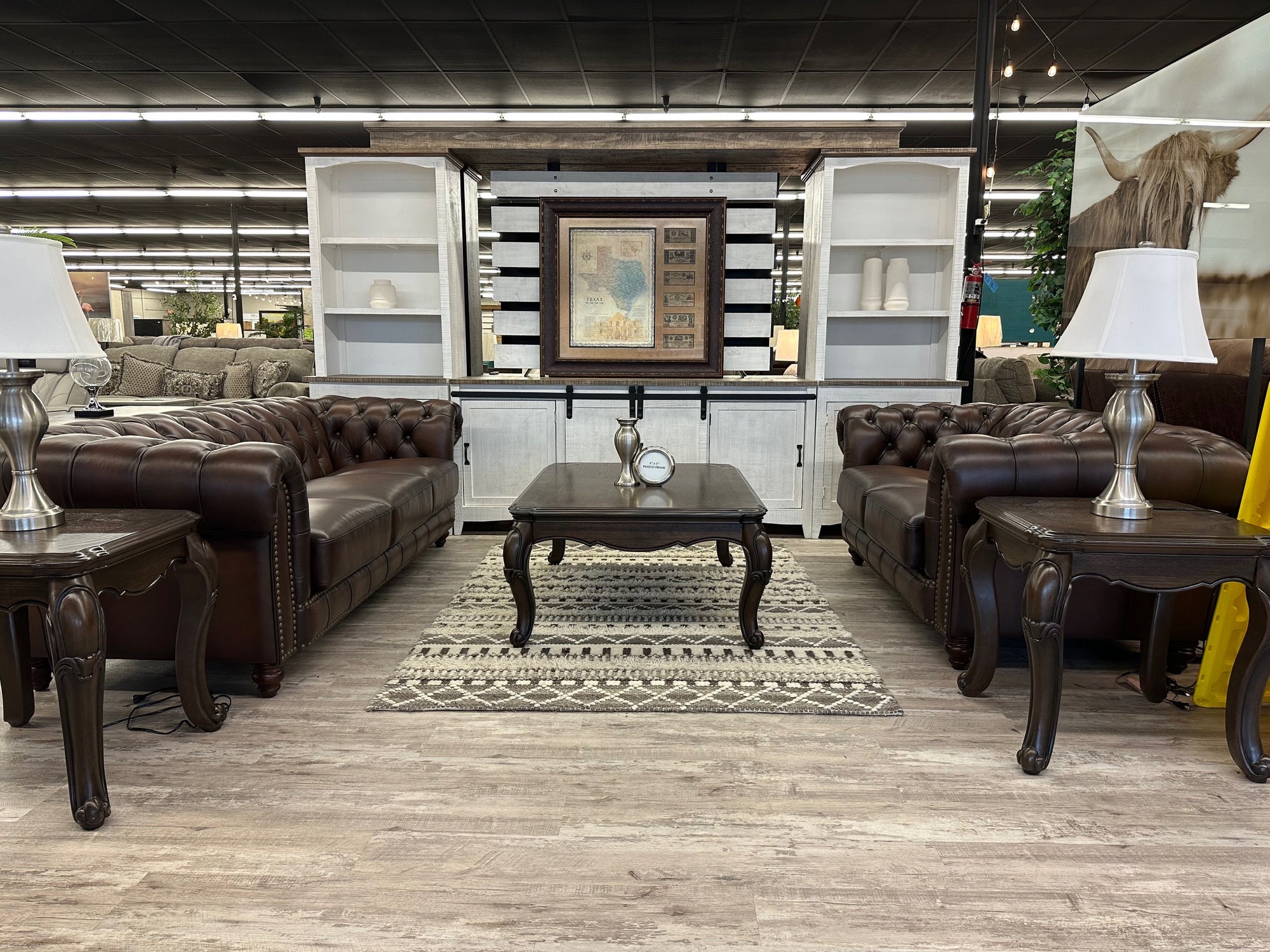 77096 FI-HL Leather Sofa & Lovesseat