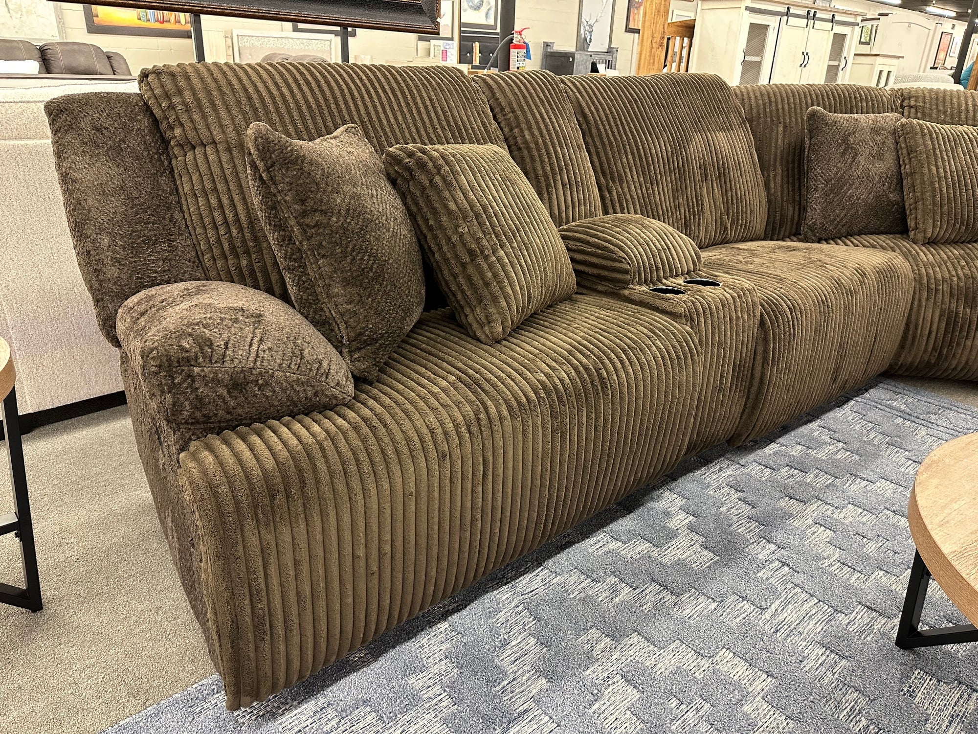 038-FI-A Reclining Corded Fabric 6pc Sectional