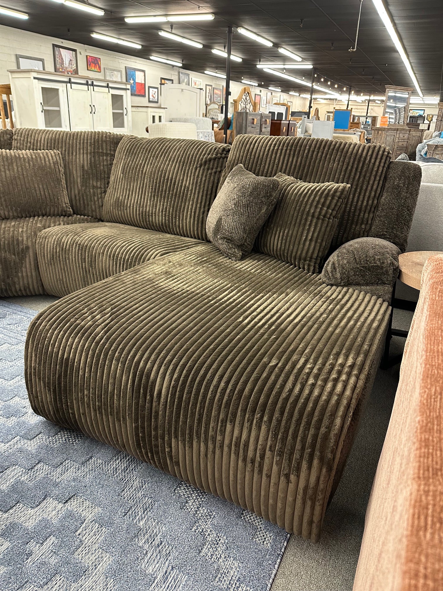 038-FI-A Reclining Corded Fabric 6pc Sectional