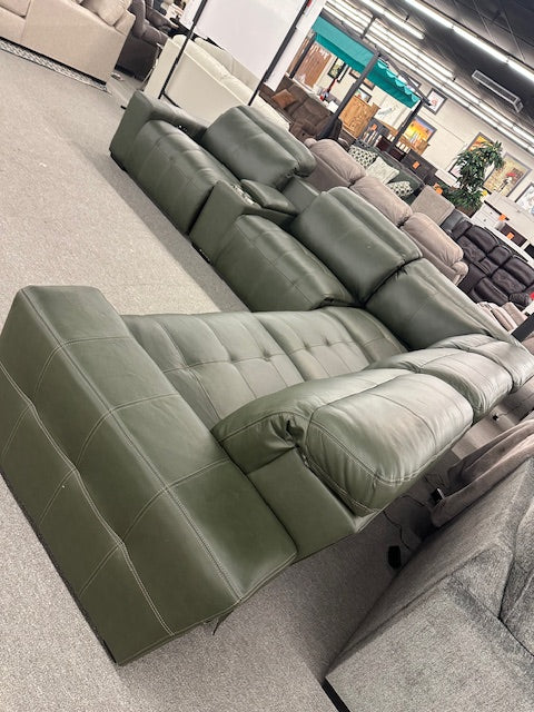 504 FI-CNJ Italian Leather 6pc Sectional W/Adjustable Euro Headrest
