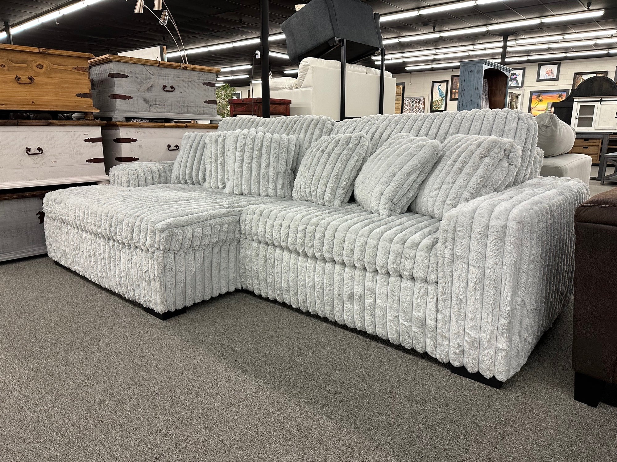 91497 FI-A 2pc Sofa Sectional w/ Sliding Chair