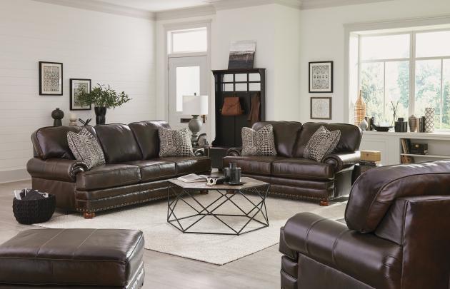 6352 FI-CNJ Top Grain Italian Leather Sofa and Loveseat