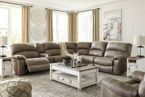 454 FI-A Power Reclining  Sectional w/ Drop Down Table and Console