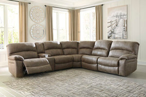 454 FI-A Power Reclining  Sectional w/ Drop Down Table and Console