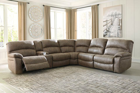 454 FI-A Power Reclining  Sectional w/ Drop Down Table and Console BLOWOUT SPECIAL $2999
