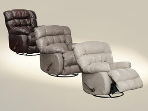 5324 FI-CnJ Leather Chaise Swivel Glider Recliner