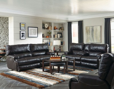569 FI-CnJ Italian Leather Powered Sofa and Loveseat with Adjustable Headrest and Lumbar