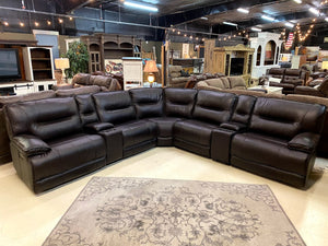 81159 FI-CHM Powered Leather Sectional