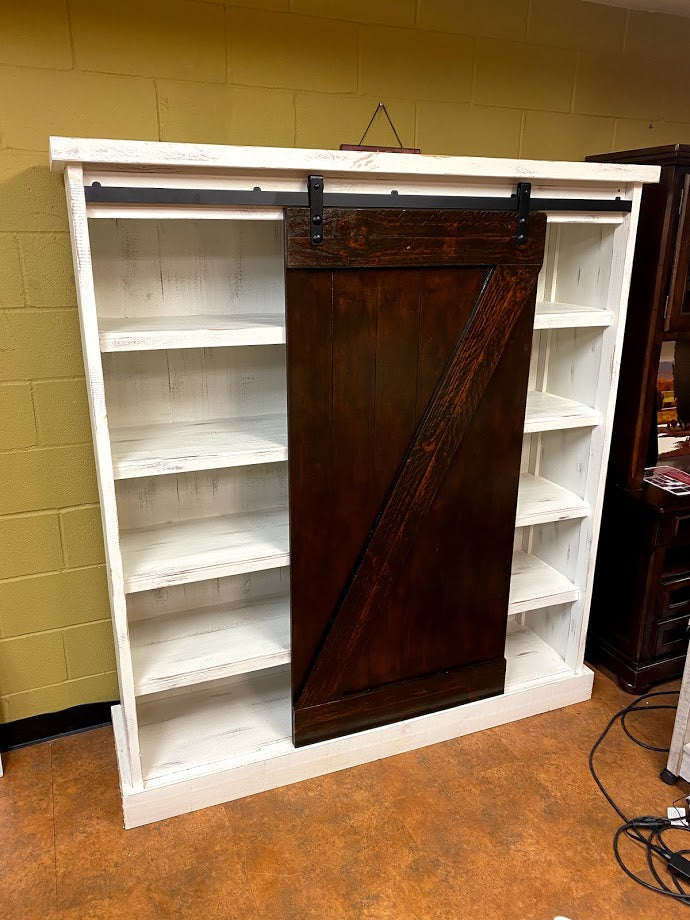 COL FI Cabinet Large Bookcase/Cabinet with Barn Door
