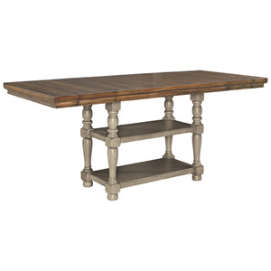 D844 FI-A Rectangular Counter Extension Table w/ Bench and 4 Barstools