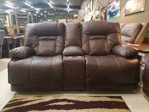 U657 Fi-A Power Reclining Top Grain Leather Sofa and Loveseat with Adjustable Headrest and Lumbar