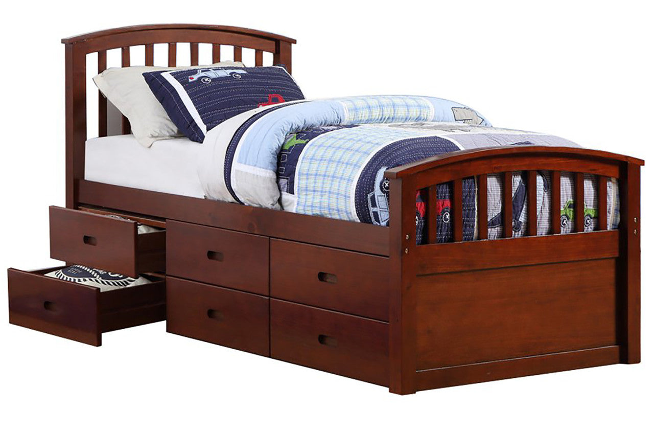 536 FI-D Twin 6 Drawer Captains Bed