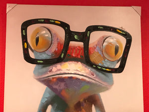 Gallery Wrap Frog with Glasses Canvas Art