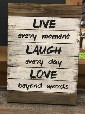 Live Laugh Love Wood Art