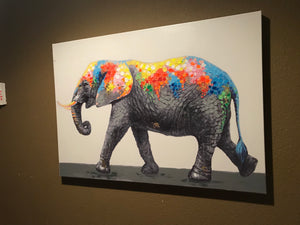Mosaic Elephant Gallery Wrap Art