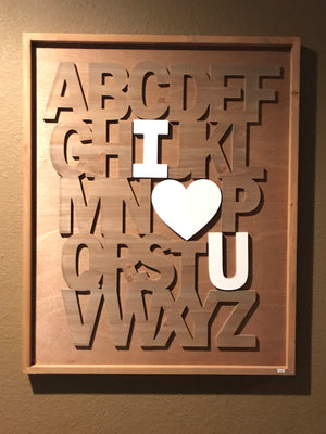 A to Z I Love You Wood Art